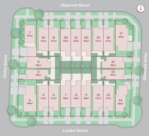 Detailed lot layout showing available parcels